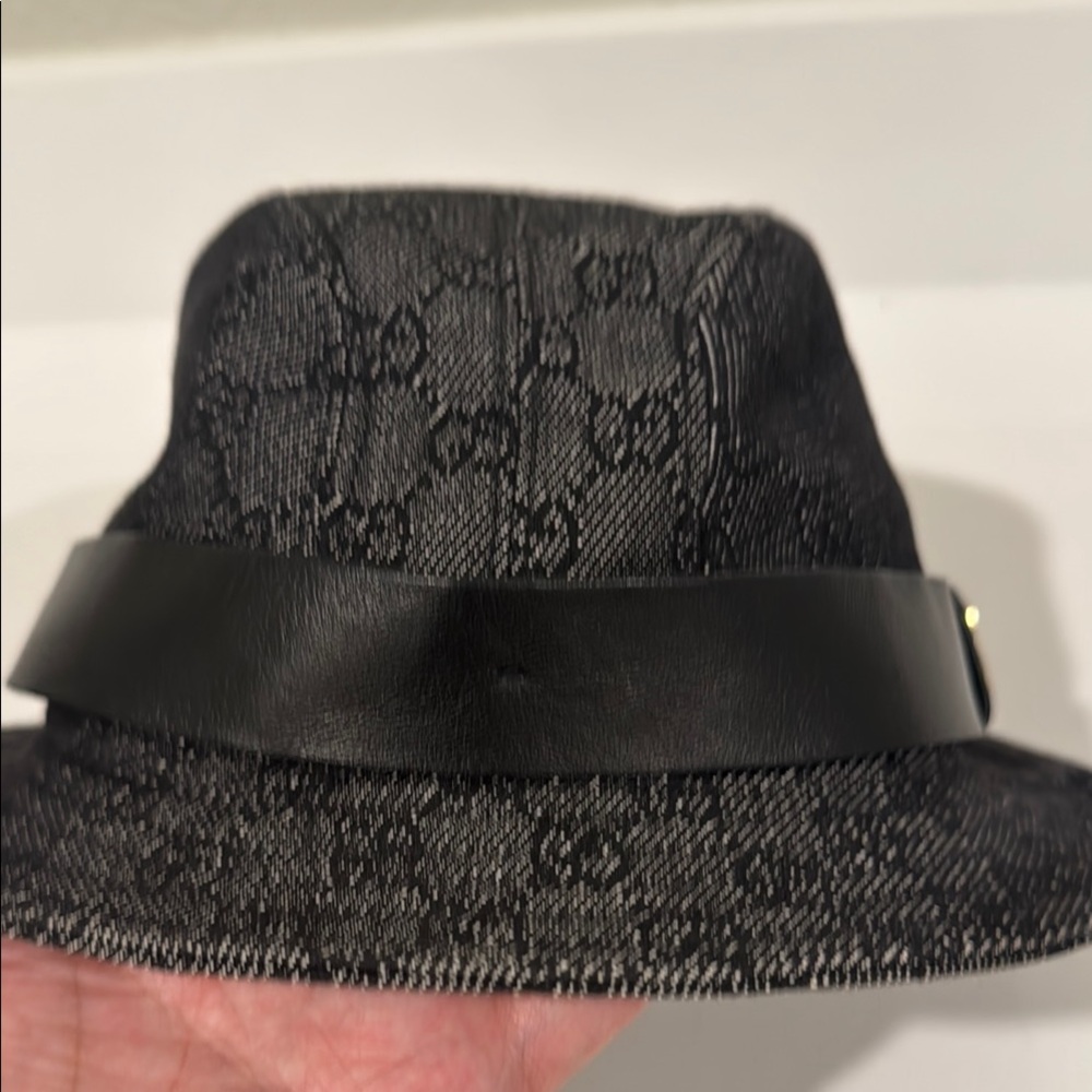 Authentic Gucci Black Patterned Fedora Hat - image 4